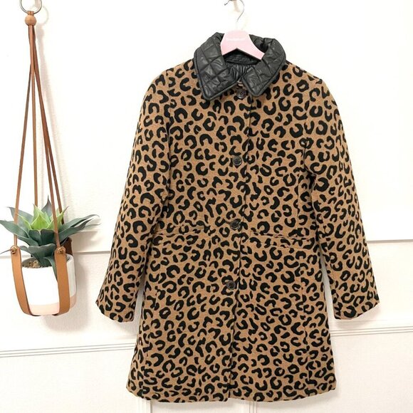 Kate Spade Wool Leopard Black Reversible Quilted Jacket  Size XS - Picture 4 of 5